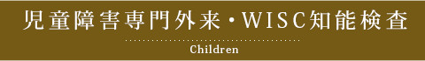 児童障害専門外来・WISC知能検査